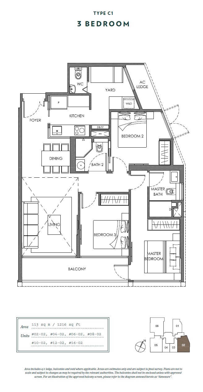 Nyon 1 Bedroom Floor Plan 2